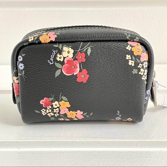 Coach Mini Boxy Cosmetic Case Wildflower Print NWT - Picture 3 of 12